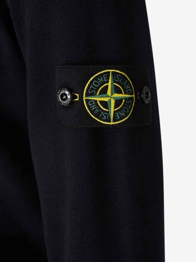 Stone Island Lightweight Wool Crew Neck Pullover In Black