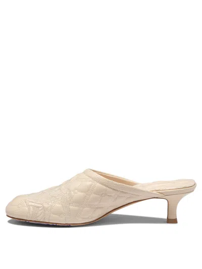 Burberry Baby Quilted Napa Equestrian Mules In Neutral