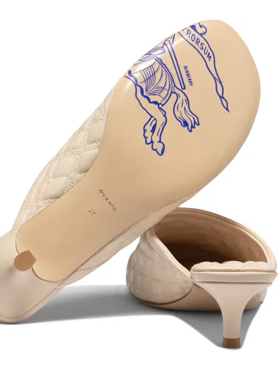 Burberry Baby Quilted Napa Equestrian Mules In Neutral