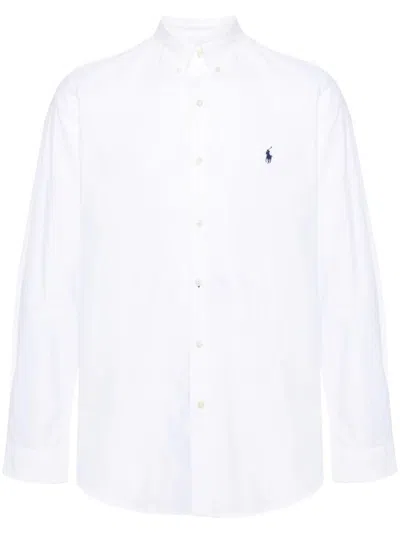 Polo Ralph Lauren Polo Pony-embroidered Long-sleeve Shirt In White