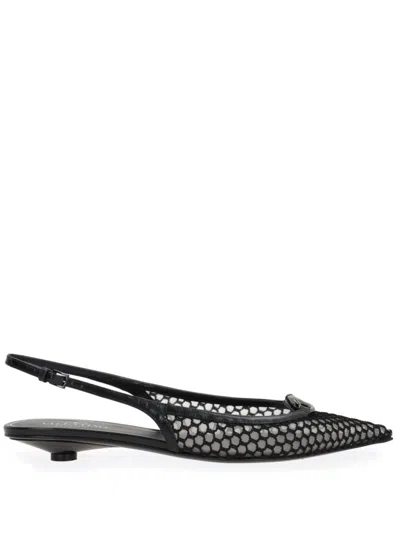 Valentino Vlogo Moon Leather Slingback Flats