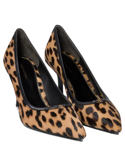 Tory Burch Double T Buckle Pumps 80mm Classic Leopard In Animal Print