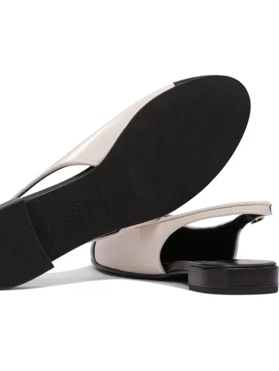 Tory Burch Ivory Leather Cap-toe Ballerinas In Neutral