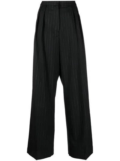 Rohe Wool-blend Twill Straight-leg Pants In Black