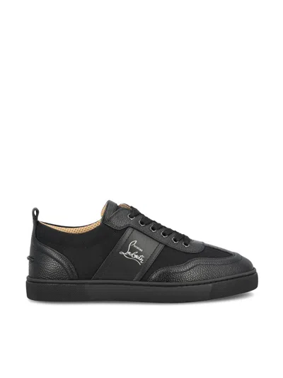 Christian Louboutin Retero Full-grain Leather-trimmed Canvas Sneakers