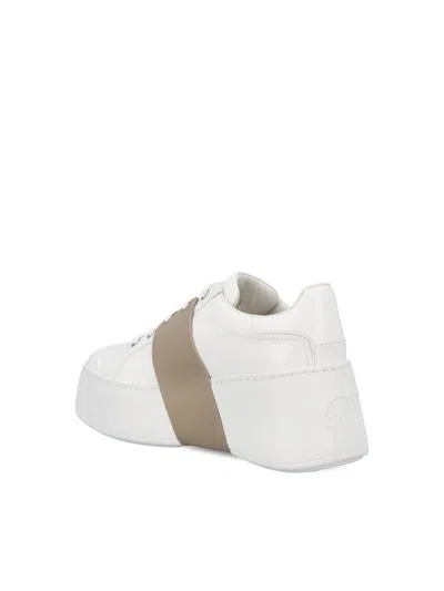 Roger Vivier Viv Skate Crystal Embellished Platform Sneaker In White