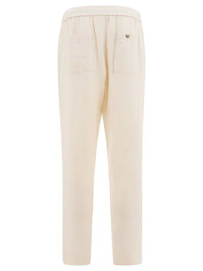 Vince Breathable Hemp Trousers With Practical Pockets In Neutral