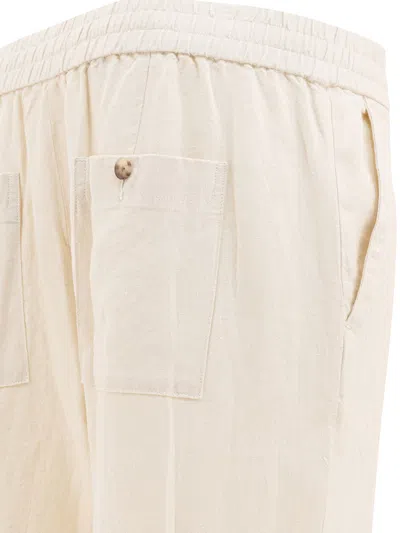 Vince Breathable Hemp Trousers With Practical Pockets In Neutral