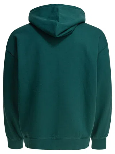Carhartt Drawstring Hood Kangaroo Pocket Ribbed Cuffs In Green