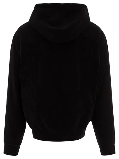 Givenchy Hoodie With Baroque Embossing Sweatshirts In Black