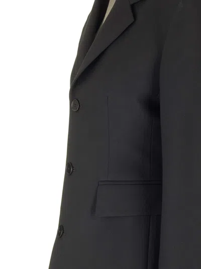 Balenciaga Single-breasted Wool Blazer In Black
