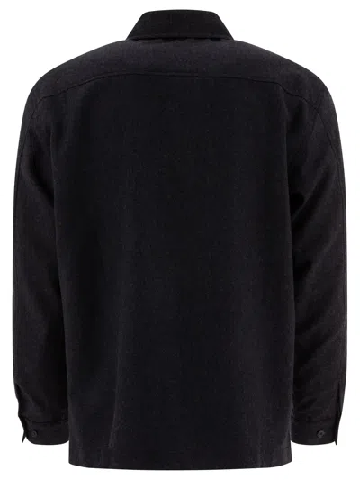 Nn07 Nn.07 "isak" Wool Blend Overshirt In Black