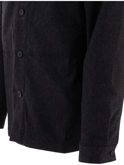 Nn07 Nn.07 "isak" Wool Blend Overshirt In Black