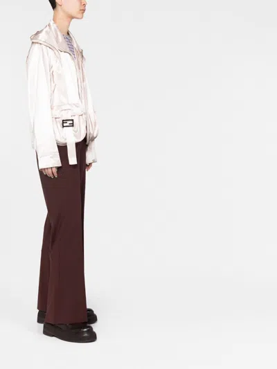 Fendi Zip-decorated Satin Jacket With Ff-buckle