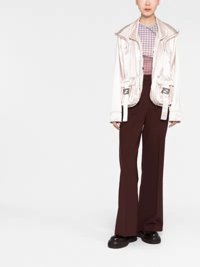 Fendi Zip-decorated Satin Jacket With Ff-buckle