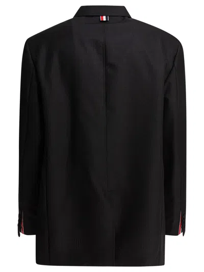 Thom Browne Single-breasted Buttoned Blazer In Black