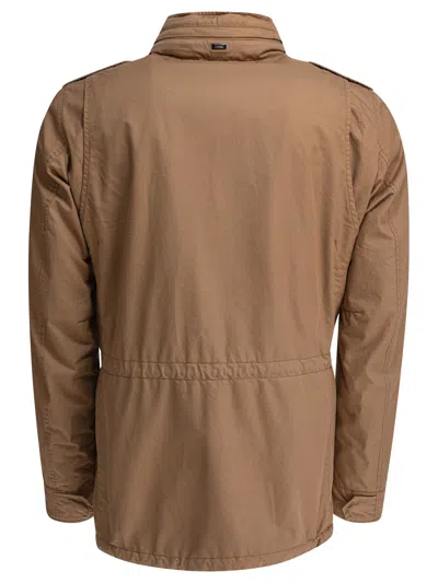 Herno Field Jacket In Tigri In Brown