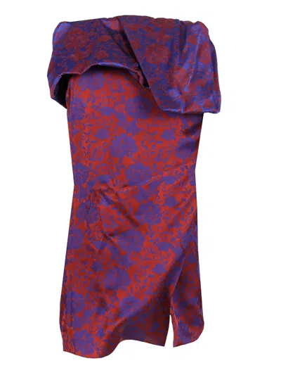 Dries Van Noten Santi Archive Floral Jacquard Satin Peplum Skirt