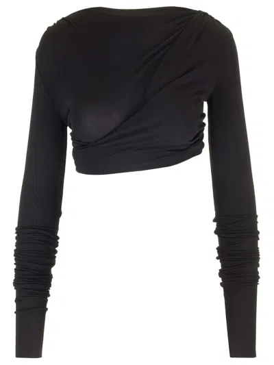 Rick Owens Jade Crop Top In Black