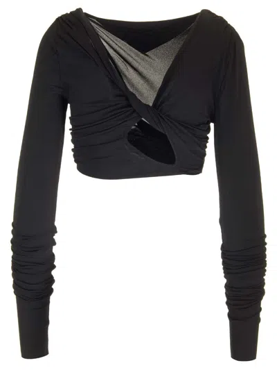 Rick Owens Jade Crop Top In Black