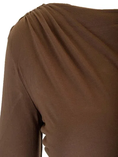 Rick Owens Jade Crop Top In Brown