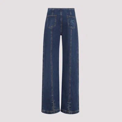 Etro Pegaso-embroidered Straight-leg Jeans In Blue