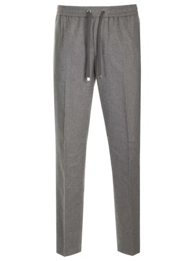 Moncler Joggers In Nylon And Cashmere Trousers Grey In Gray