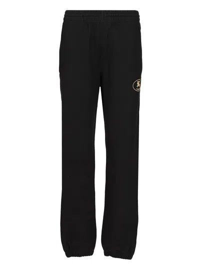 Burberry Knight Stamp Cotton Jogging Pants In Black