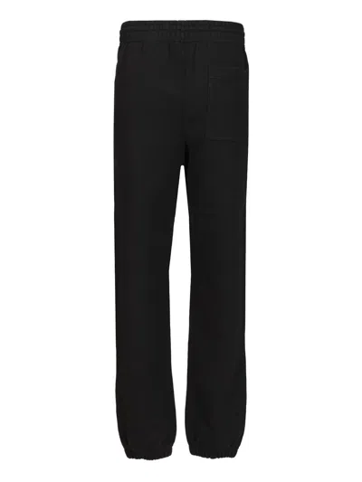 Burberry Knight Stamp Cotton Jogging Pants In Black