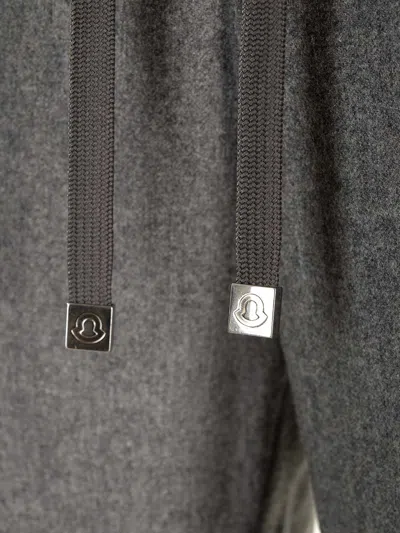 Moncler Joggers In Nylon And Cashmere Trousers Grey In Gray