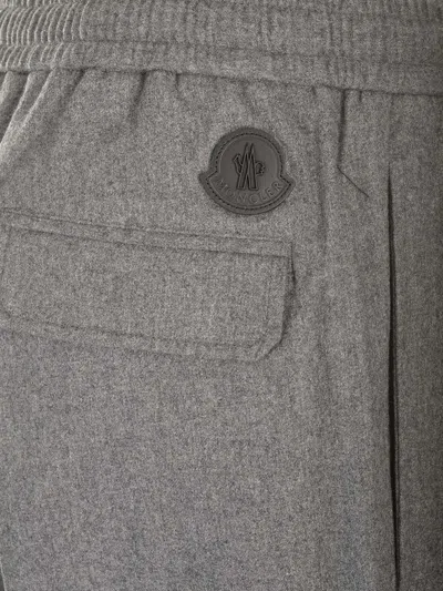Moncler Joggers In Nylon And Cashmere Trousers Grey In Gray
