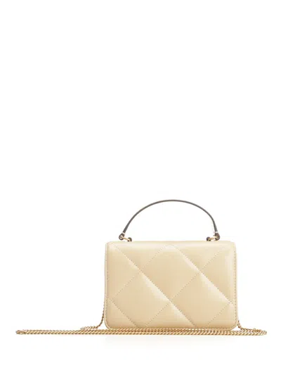 Tory Burch Mini Kira Diamond Quilt Top-handle Crossbody In Neutral