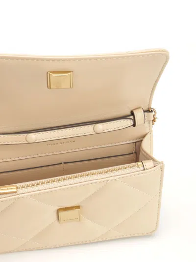 Tory Burch Mini Kira Diamond Quilt Top-handle Crossbody In Neutral