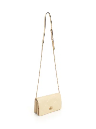 Tory Burch Kira Diamond Quilt Chain Wallet Wallets Beige