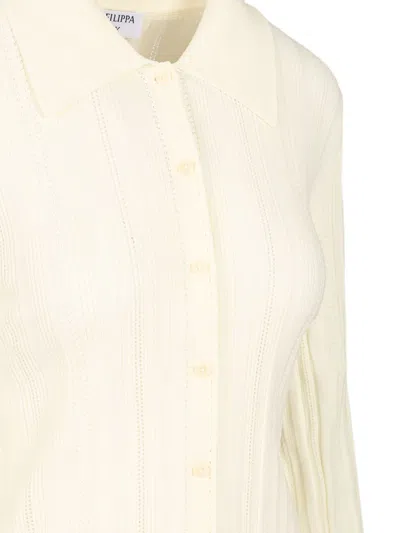 Filippa K Knit Cardigan Knitwear White In Neutral