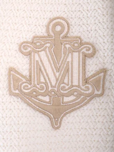 Max Mara Textured Knit Cardigan With V-neckline And Button-down Front In White