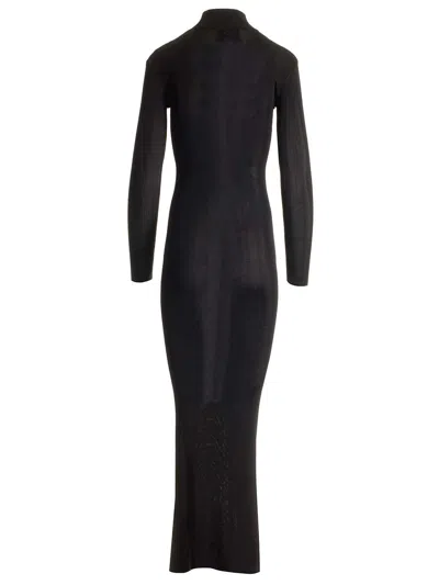 Self Portrait Residency Knitted Maxi Dress Dresses Black In Black