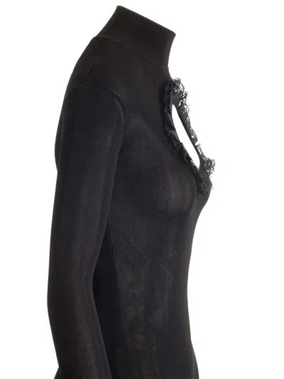 Self Portrait Residency Knitted Maxi Dress Dresses Black In Black