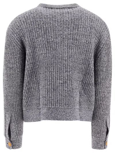 Brain Dead Knitted Buttoned Cardigan In Gray
