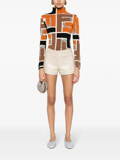 Fendi Lightweight Long-sleeved Knit Top For In Orange