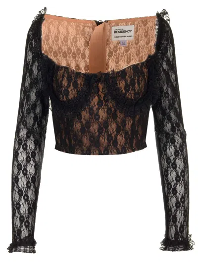 Self Portrait Residency Christopher Kane Residency Lace Top In Black