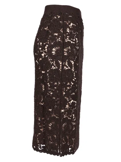 P.a.r.o.s.h . Delicate Lace Midi Skirt With Floral Patterns