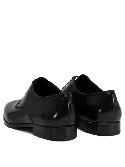 Fabi Leather Lace-up Derby Shoes In Black