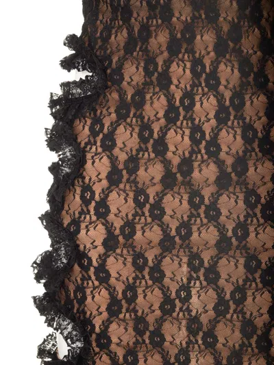 Self Portrait Residency Lace Cut Out Midi Skirt Skirts Black