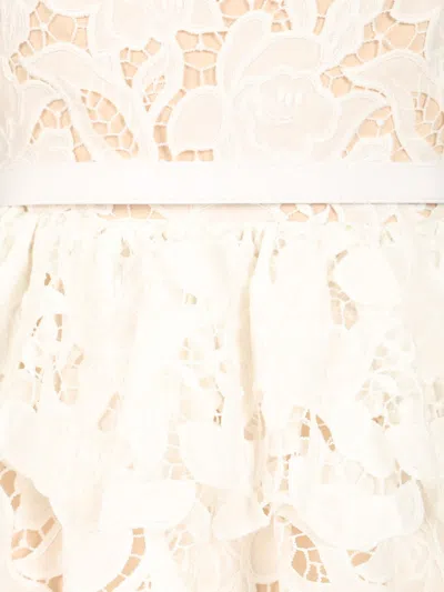 Self-portrait Self Portrait 'lace' Dress In White Polyamide Blend Women In White