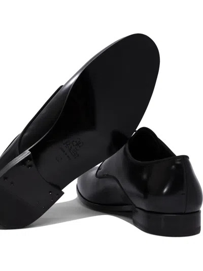 Fabi Leather Lace-up Derby Shoes In Black