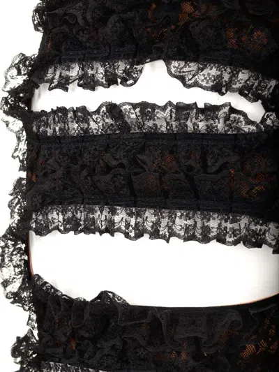 Self Portrait Residency Lace Cut Out Midi Skirt Skirts Black