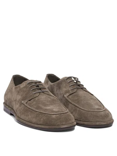 Ferragamo Brown Leather Lace-up Shoes With Design