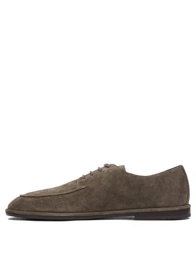 Ferragamo Brown Leather Lace-up Shoes With Design