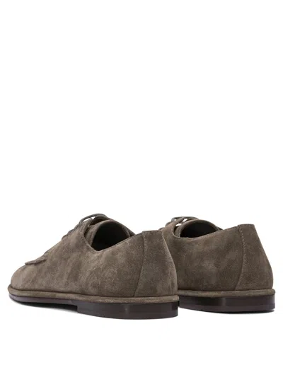 Ferragamo Brown Leather Lace-up Shoes With Design